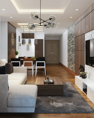 Tư vấn thiết kế nội thất căn hộ chung cư có diện tích 83m² theo phong cách hiện đại, tối giản với chi phí 74 triệu