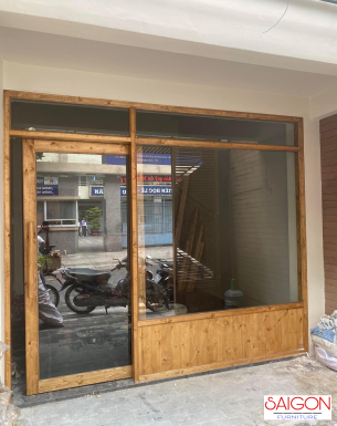 CỬA KÍNH CƯỜNG LỰC KHUNG GỖ